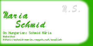 maria schmid business card